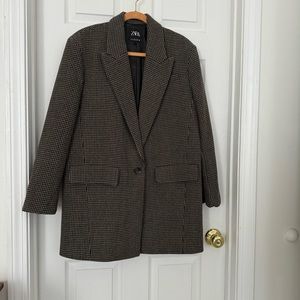 Zara wool blend one button coat sz L